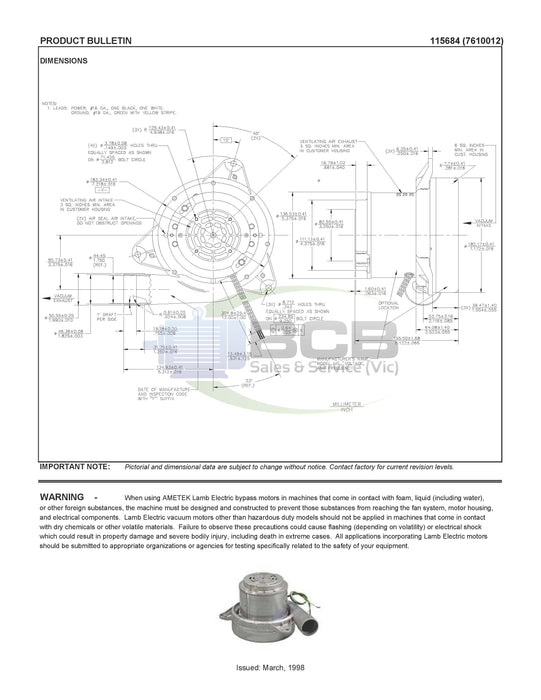 VAC MOTOR AMATEK 115684