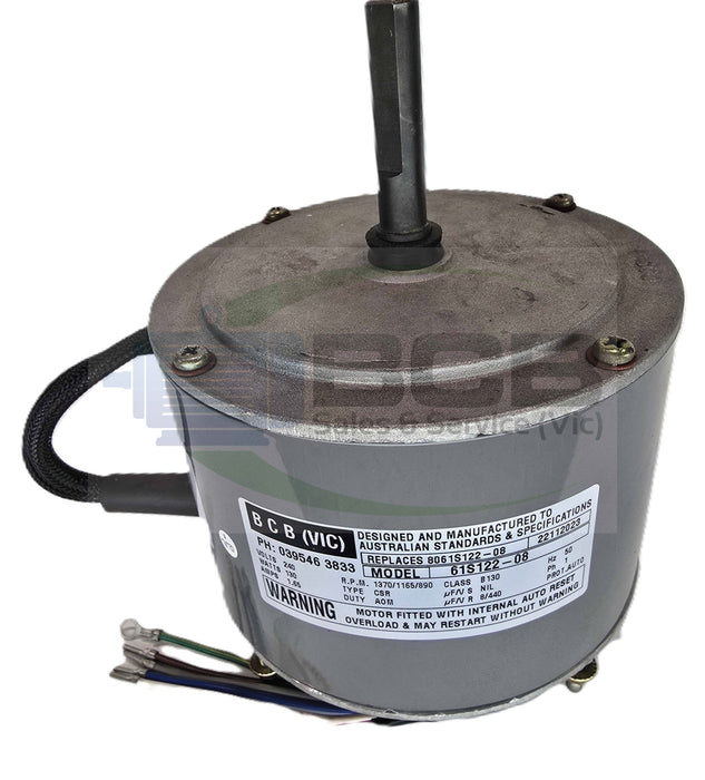FASCO ( BETTS ) HVAC 8061S122-08 CONDENSOR SINGLE SHAFT FAN MOTOR 130W 4POLE (1400RPM) 3 SPEED