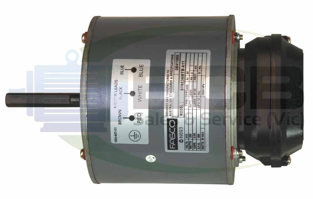 FASCO ( MARATHON ) HVAC 808536MTB-A11 CONDENSER FAN MOTOR 250W 6POLE (900RPM) SINGLE SPEED