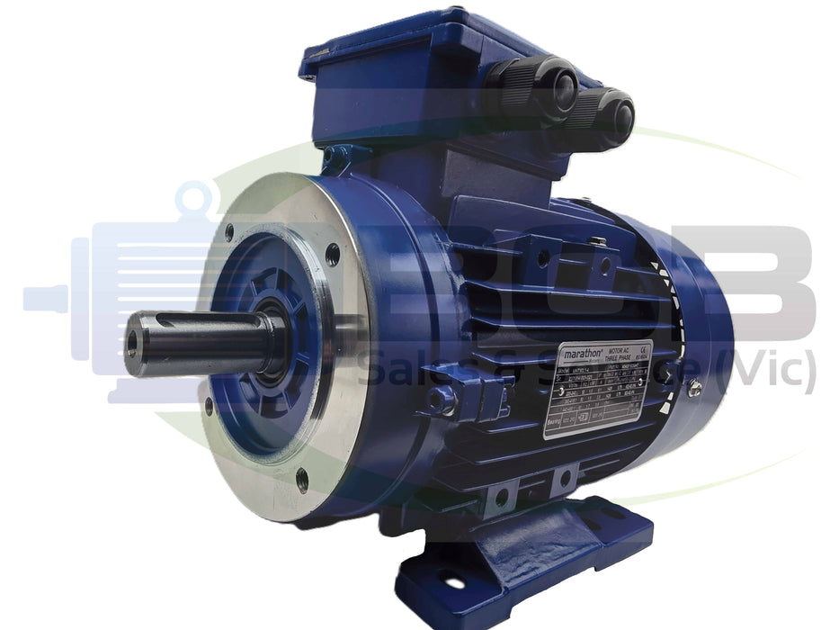 0.75KW CMG MARATHON MHT THREE PHASE 415V 6POLE (900RPM) FOOT/B14A FLANGE MOUNT MOTOR
