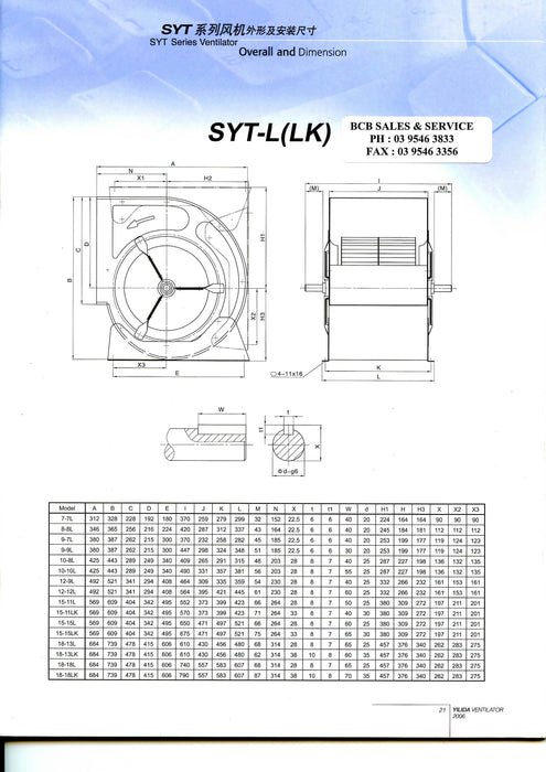 FASCO YILIDA 10X10 BELT DRIVE BLOWER ASSEMBLY